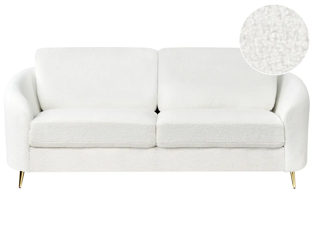 Sofa dla 3 osób TROSA Boucle Biały