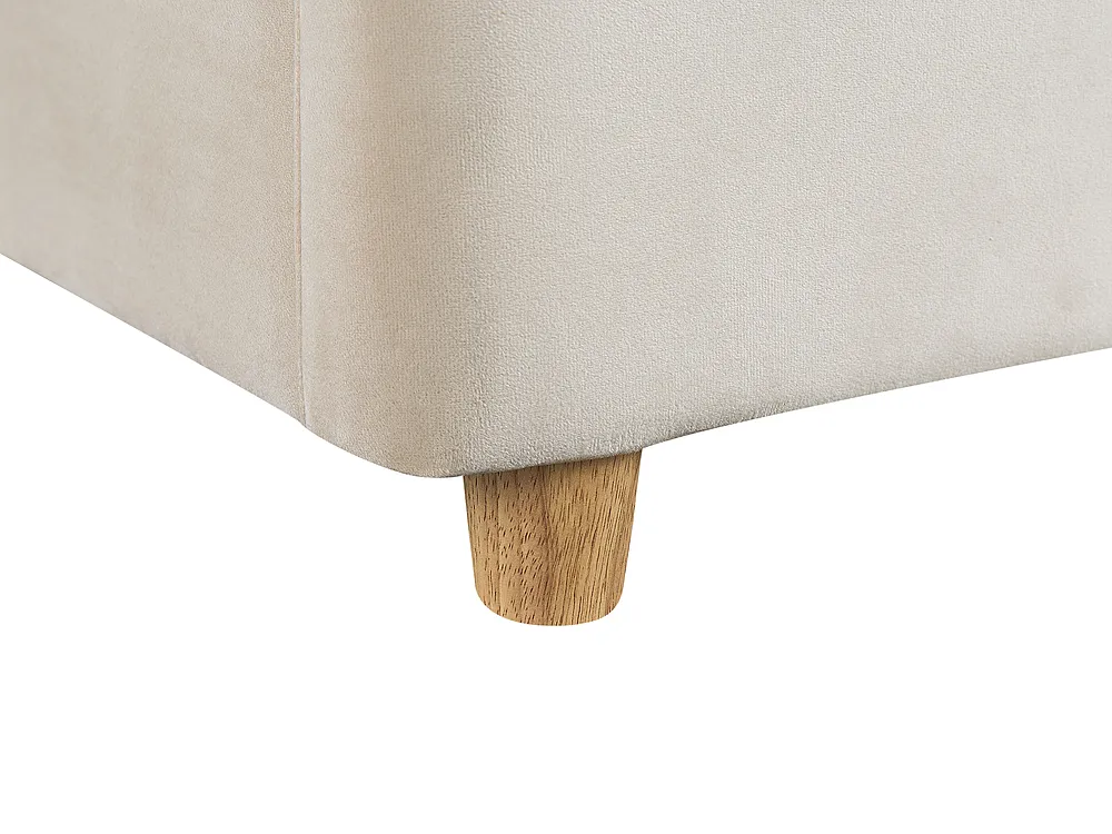 Letto contenitore BATILLY Velluto Beige chiaro 160 x 200 cm_830116