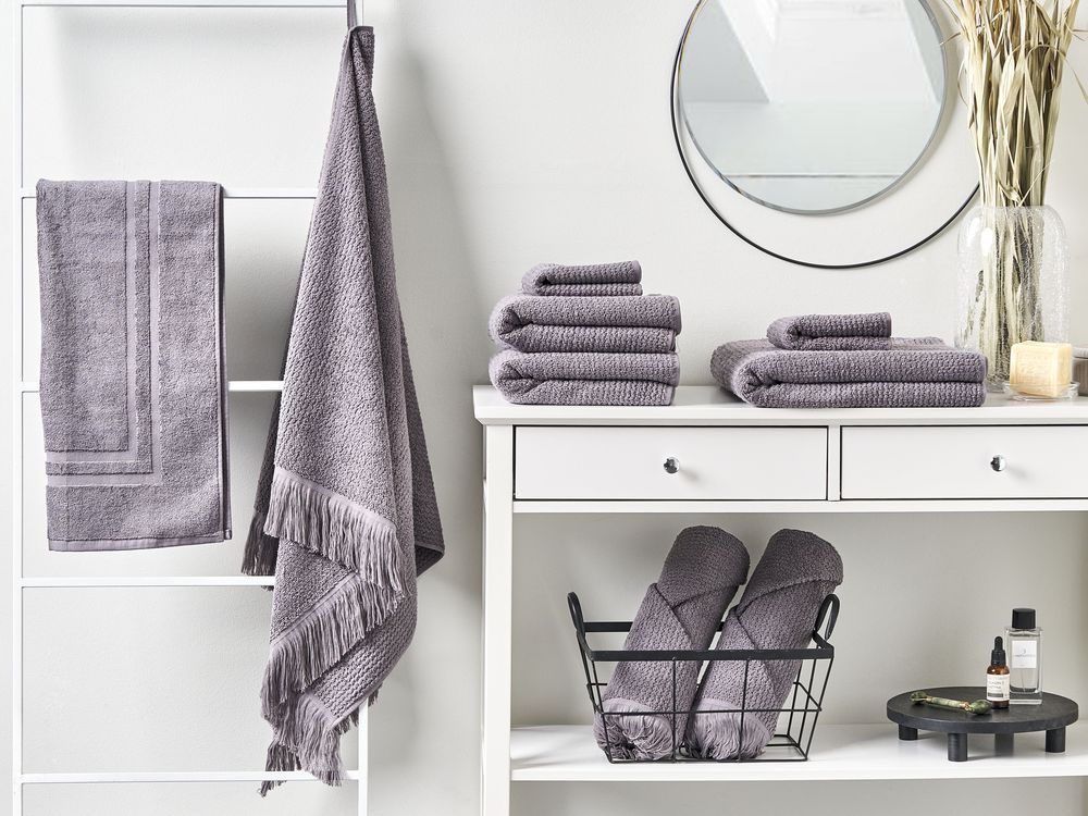 Set of 9 Towels ATIU Terry Cotton Grey