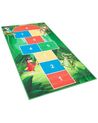 Kinderteppich grün Tier-Motiv mit Hüpfspiel 80 x 150 cm BABADAG_798355