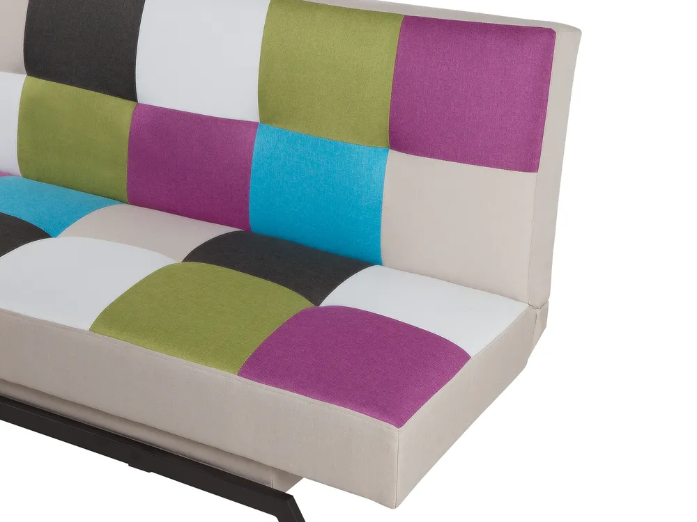 Sofa Bed 3 Seater LEEDS Fabric Multicolour_768818