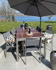 Set di 6 sedie da giardino GROSSETO Acciaio inox Grigio_767494