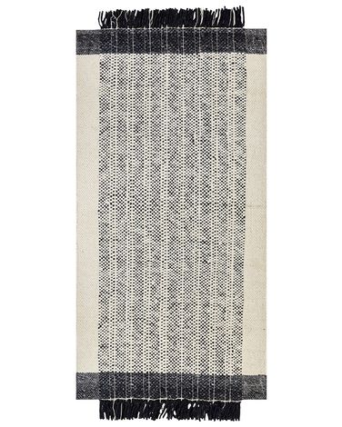 Kenli Rug Rug KETENLI White 80 x 150 cm Wool | Beliani.co.uk