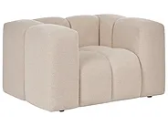 Living Room Set 5 Seater ANTOLA Boucle Beige_1161585