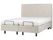 Bett verstellbar Stoff DUKE II 160 x 200 cm Hellbeige_910546