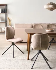 Set di 4 sedie da pranzo MORRISON Velluto Beige_1041324