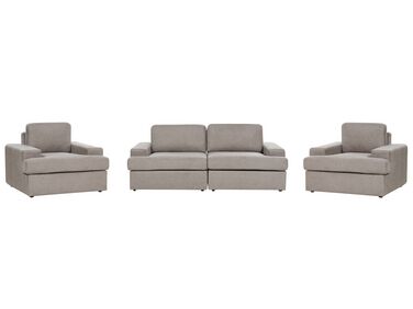 Conjunto de sofás 5 lugares em tecido taupe ALLA