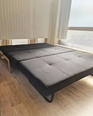 Divano letto 2 posti EDLAND Tessuto Nero_1016874