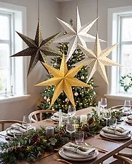 Set of 4 Hanging Decorations LED TRISUL 60 cm Star Multicolour_1186038