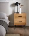 2 Drawer Bedside Table KEITH Light Brown