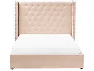 Bett mit Stauraum LUBBON Samtstoff Beige 140 x 200 cm_833502