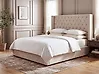 Ottoman Bed LUBBON Velvet Off-White 180 x 200 cm (EU Super King)