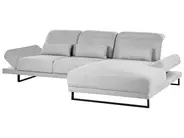 Corner Sofa 4 Seater IKAST Fabric Light Grey Left Hand_959805