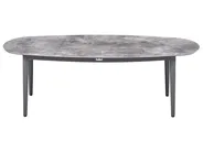 Garden Corner Sofa with Table 3 Seater LEFFE Metal Grey Left Hand_1045333