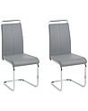 Lot de 2 chaises de salle à manger GREEDIN Cuir PU Gris