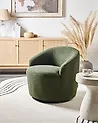 Swivel Armchair DAVIK Boucle Dark Green