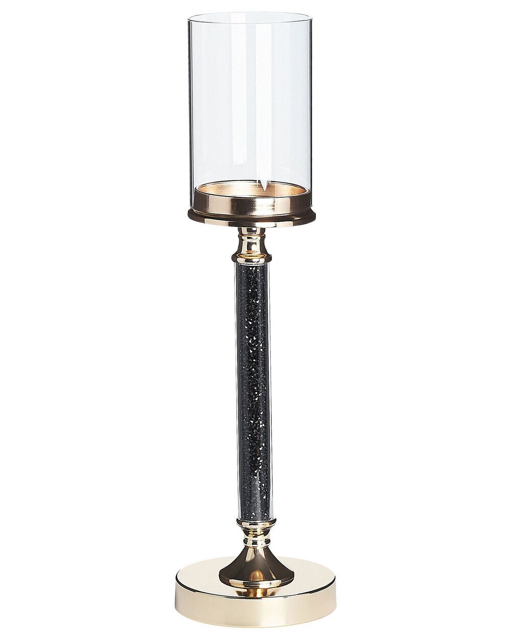 Candle Holder ABBEVILLE 48 cm Glass Black