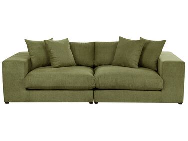 3-Sitzer Sofa dunkelgrün mit Kissen GLORVIKA II