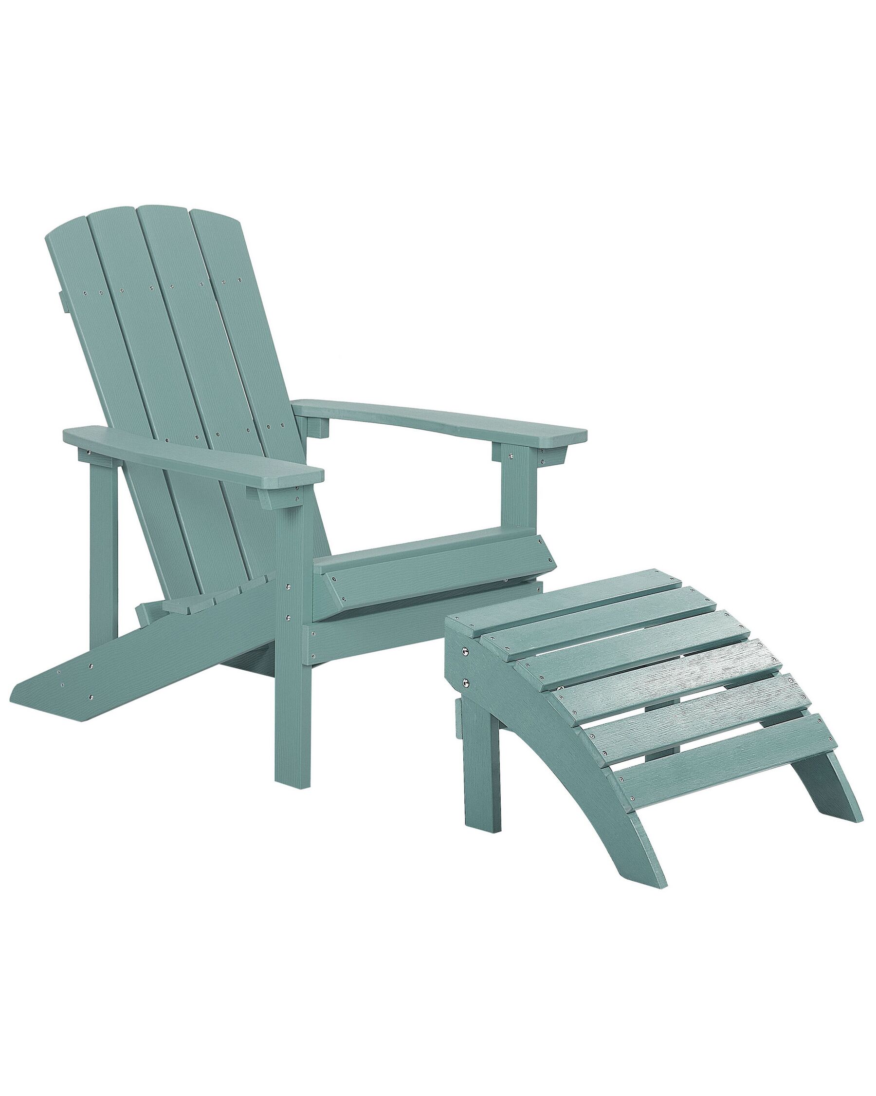 Garden Chair with Footstool Turquoise Blue ADIRONDACK_809578