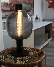 Wireless LED Table Lamp PULANGI with Dimmer Metal Black_1039463
