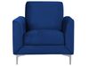 Conjunto de sofás com 6 lugares em veludo azul marinho FENES_730591