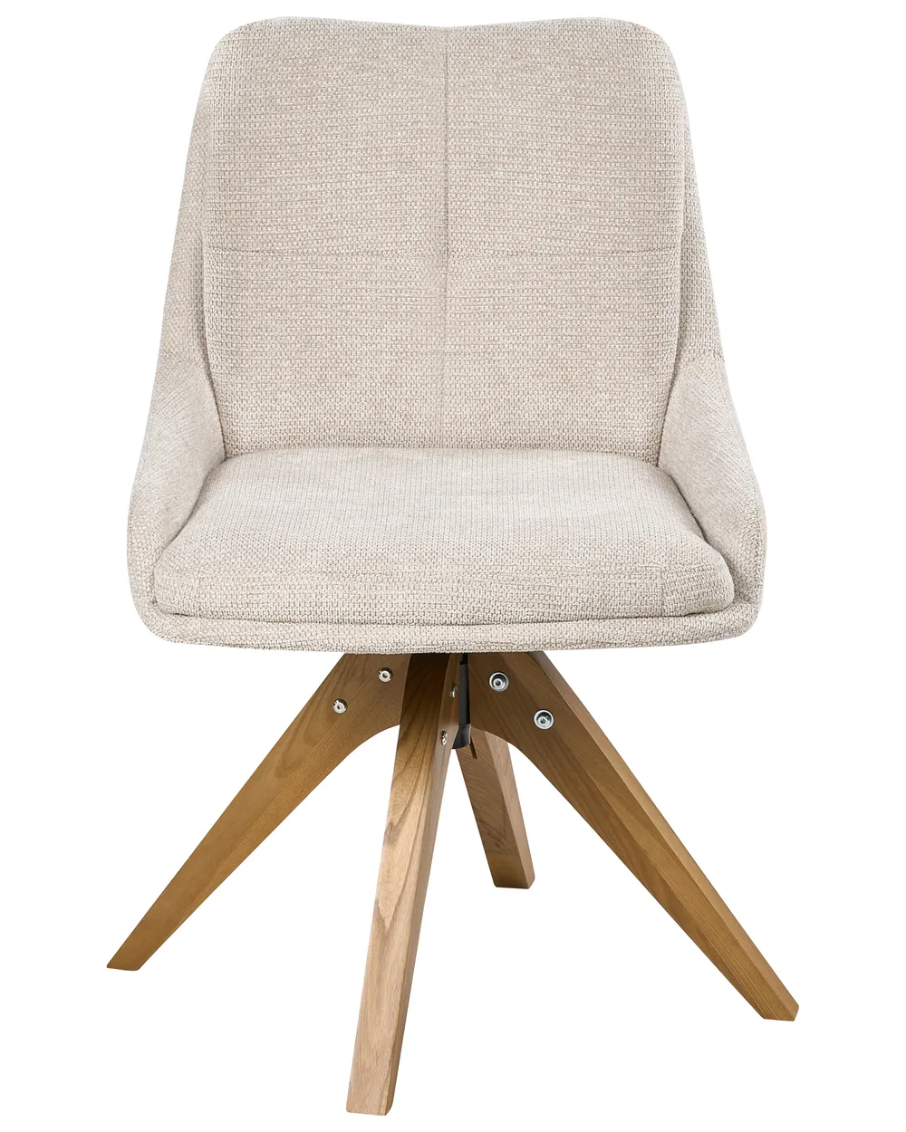 Set of 2 Dining Chairs Swivel DORRIS Fabric Light Beige_1038156
