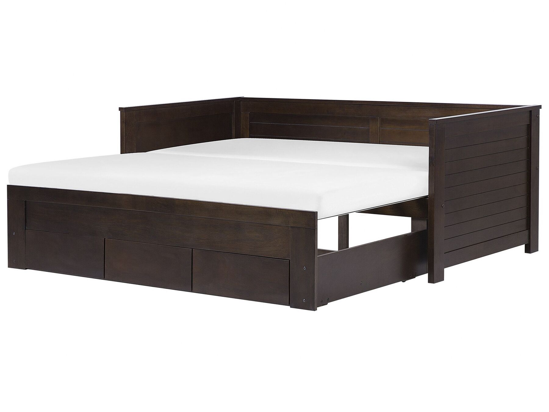 Rozkádací postel dřevěná hnědá s roštem 90 x 200 cm CAHORS_742440