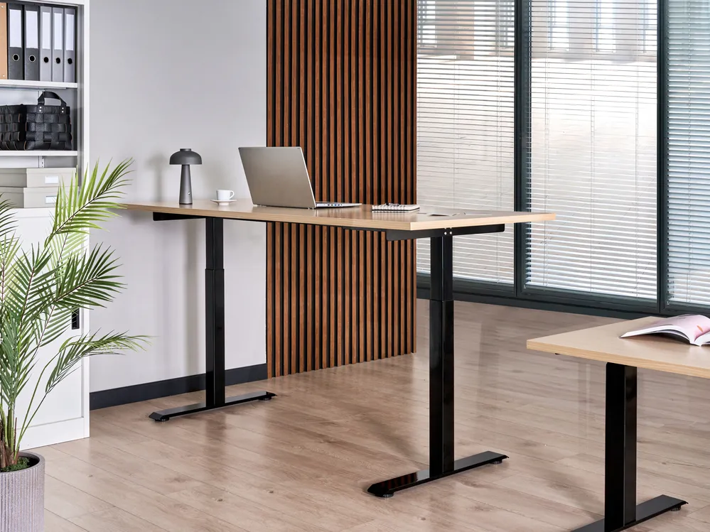 Electric Adjustable Standing Desk DESTINES 180 cm 72 cm Black/ Light Brown_1000376