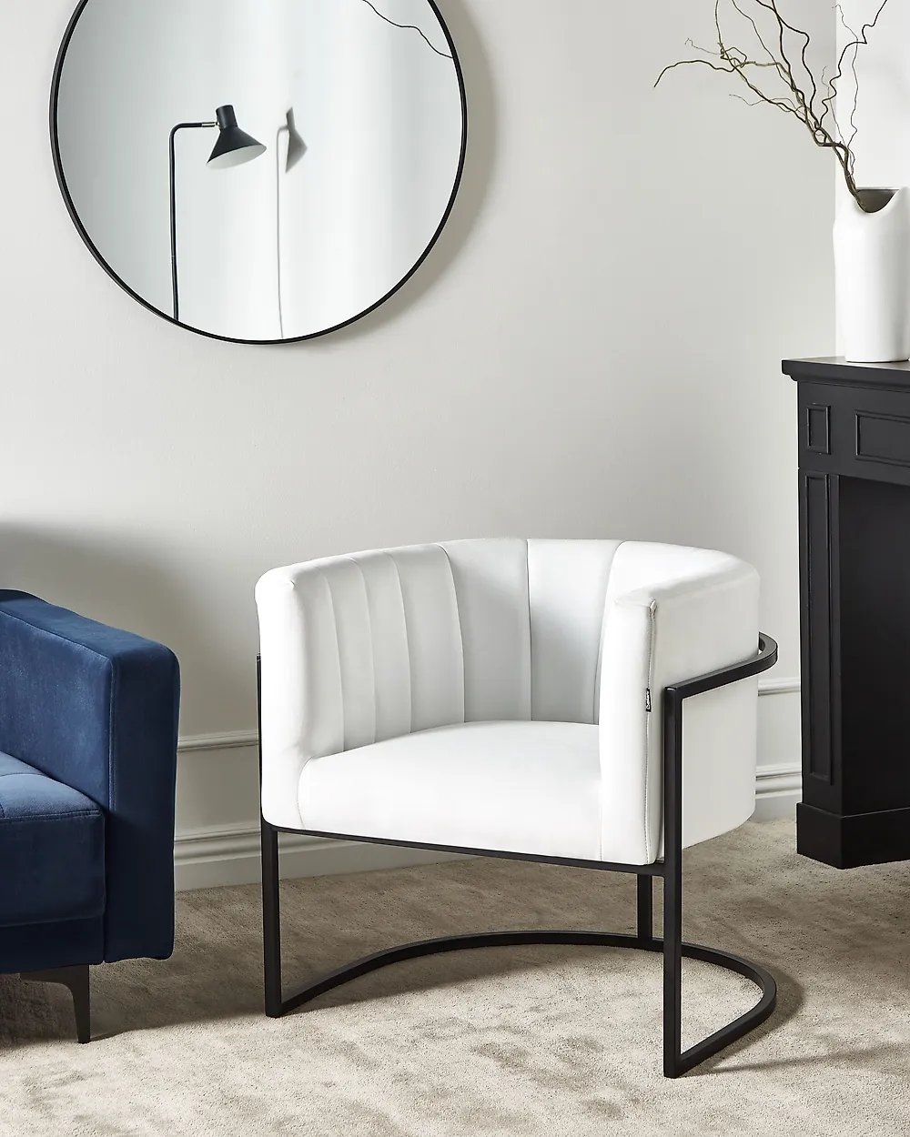 Armchair LARVIK Velvet White_1185421