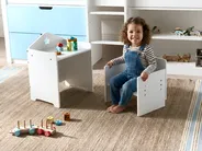 Kids Table and Chair Set ELANORA Montessori White_1043237