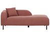 Chaise longue bouclé roze linkszijdig LE CRAU_923695