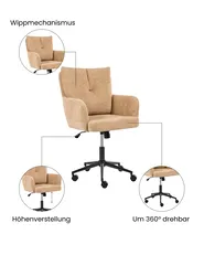 Schreibtischstuhl ALPINE Stoff Beige_1071083