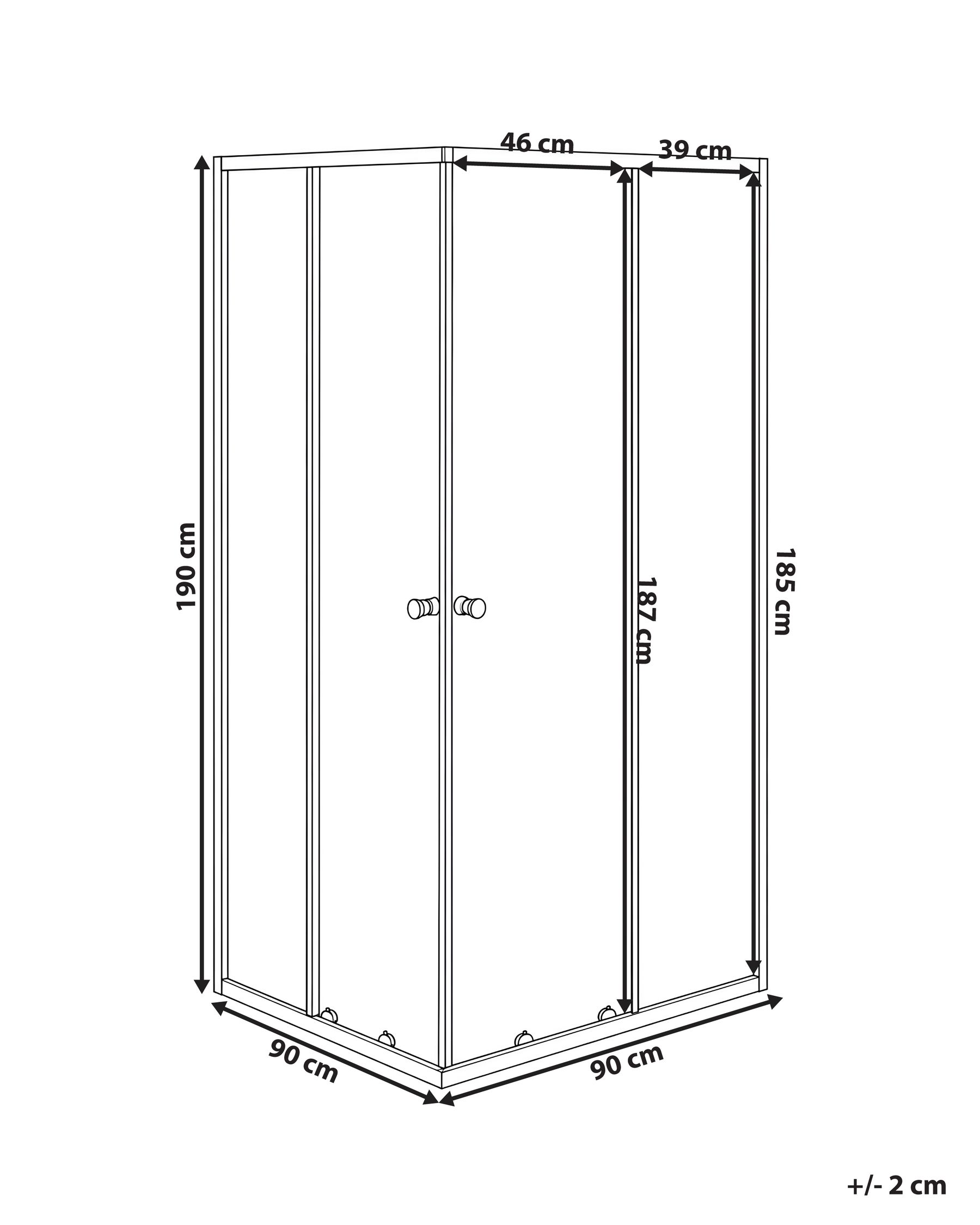 Shower Enclosure HUAPI 900 x 900 x 1900 mm Black_1116720
