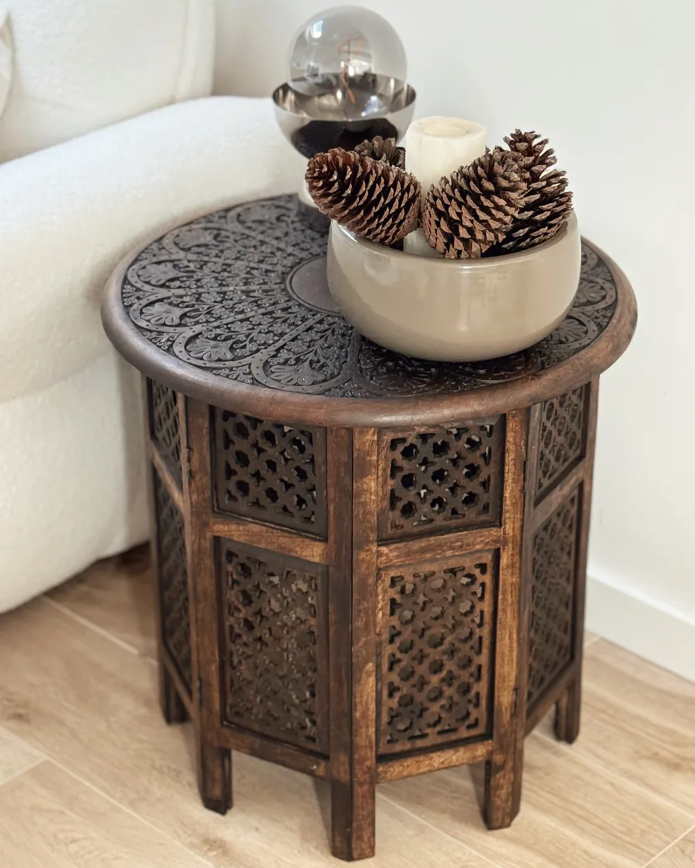 Side Table KUMALI Mango Wood Brown - Beliani.co.uk
