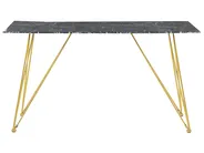 Dining Table KENTON Black Marble 140 cm 80 cm Tempered Glass_785248