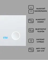 LED kúpeľňové zrkadlo MONTARON 80 cm 60 cm Strieborná_940482