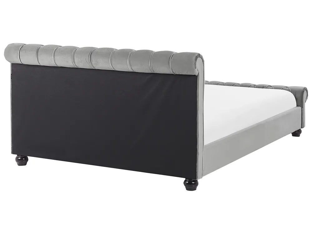 Wasserbett Samtstoff AVALLON 160 x 200 cm Grau_846775