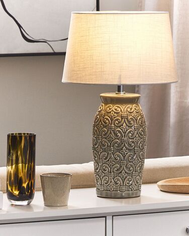 Ceramic Table Lamp Grey KHOPER 