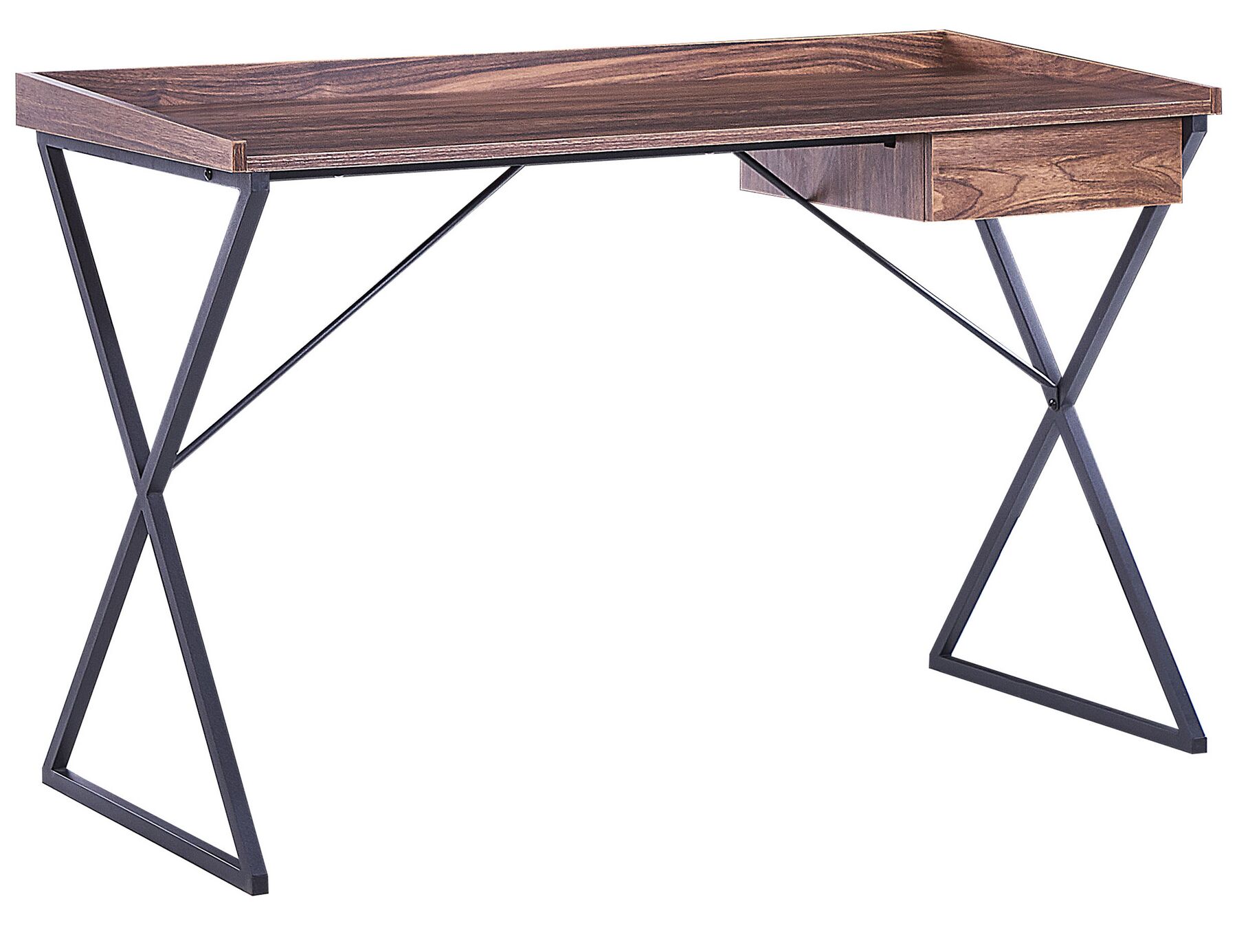 Psací stůl se zásuvkou 120 x 54 cm tmavé dřevo/černý NOXON_824535