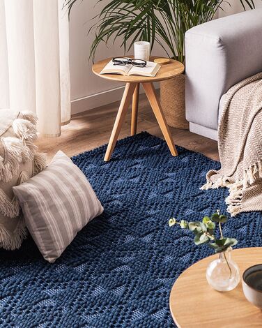 Wool Area Rug 160 x 230 cm Navy Blue SAVRAN