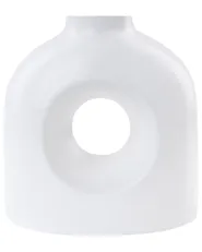 Flower Vase THEBES 22 cm Ceramic White_845396