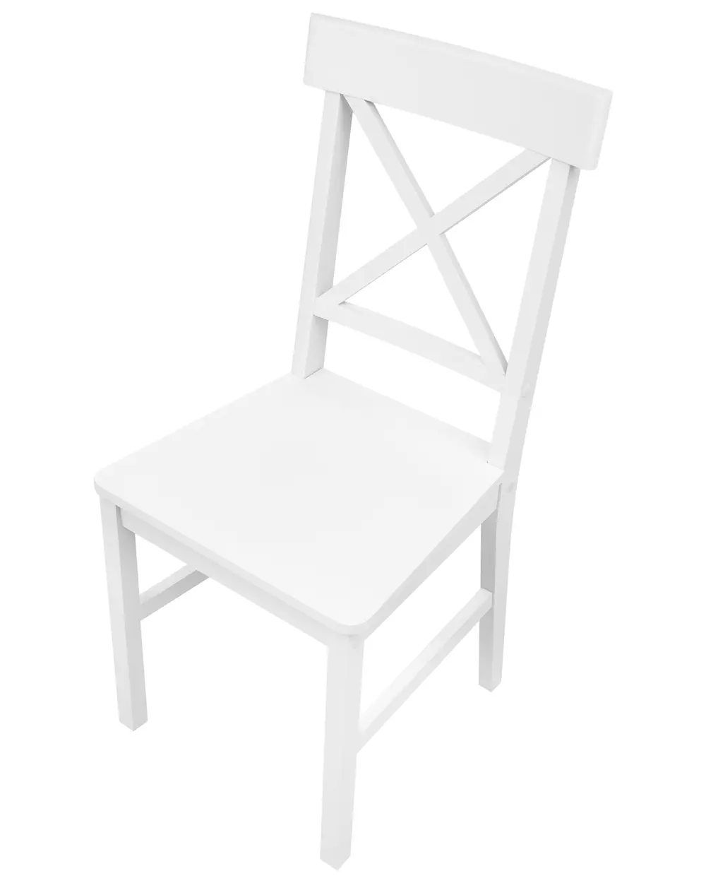 Set of 2 Dining Chairs BARLEE Poplar Wood White_975579