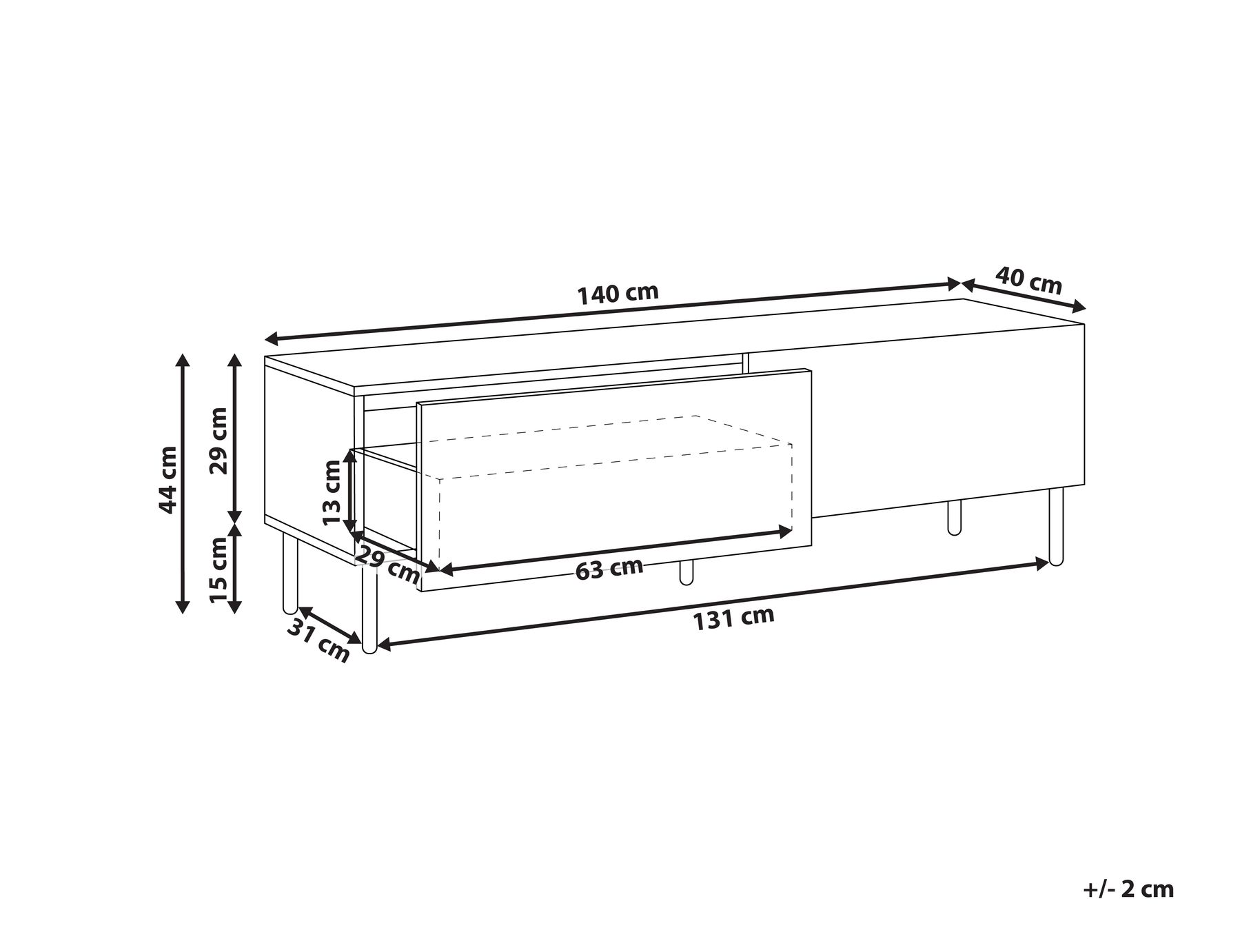 TV Stand Black and Brown BLYTHE_969071 TV Stand Black and Brown BLYTHE_969071