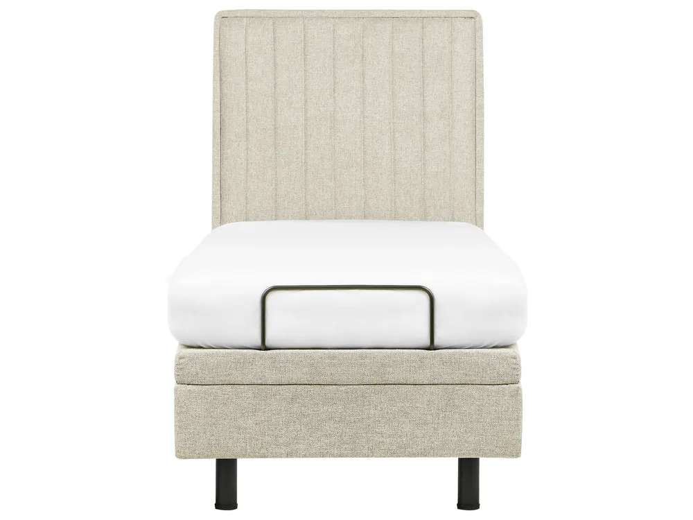 Bett verstellbar Stoff DUKE II 80 x 200 cm Beige_988333