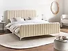 Bed Velvet LUNAN 160 x 200 cm (EU King Size) Light Beige