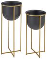 Lot de 2 pots en métal noir THUJA_933699