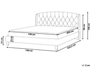 Bed Fabric BORDEAUX 140 x 200 cm (EU Double) Light Grey_694901