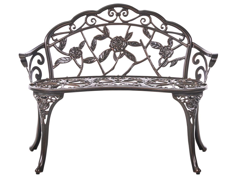 Ławka ogrodowa PIURA 88 cm Metal Ciemnobrązowy
