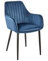 Sada 2 jídelních židlí, modrá samet WELLSTON_803657