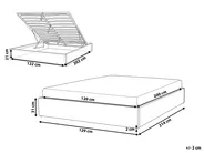 Bett mit Stauraum ohne Kopfteil DINAN Stoff Hellgrau 120 x 200 cm_1188194